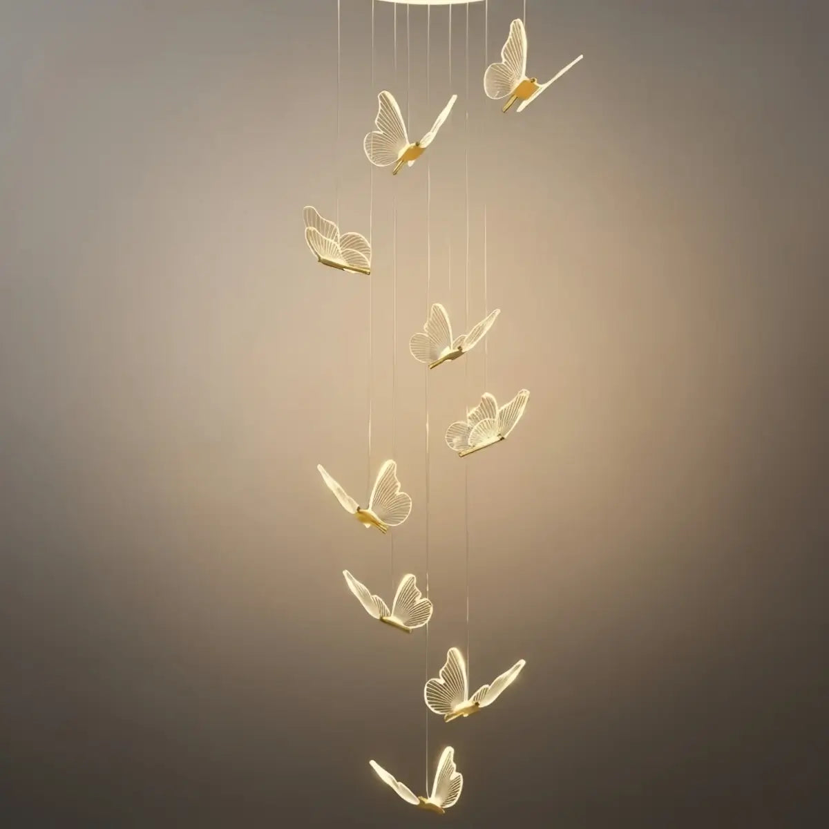 Modern Light‑Luxury Pendant Light — Metal & Acrylic with Butterfly Design